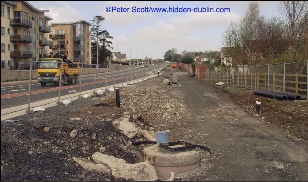 luas light rail construction disruption ballyogan road housing developments apartment city-bound tram gradient 