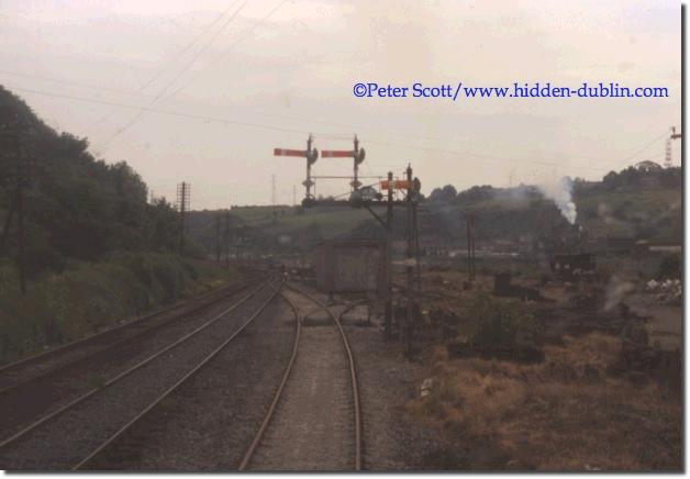 Taken from the cab of 159 while it waits at Suir Bridge Junction, with its set of semaphores still working, picture copyright Peter Scott