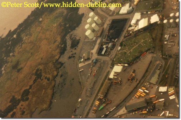 aerial view galway port railway yard
