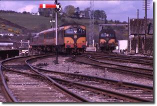 Testing equipment on rail bogie flat, Limerick junction