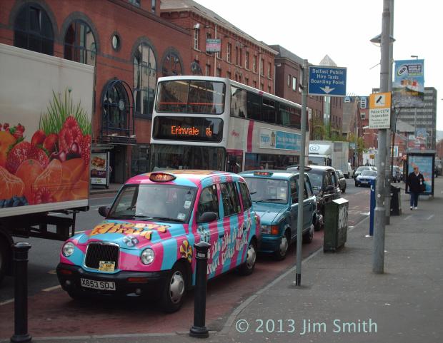belfast black and coloured cabs and bus 8b erinvale